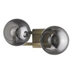 Lunette Mid-Century Modern Aged Brass Sconce with Smoke Glass 14 Lunette Mid-Century Modern Aged Brass Sconce with Smoke Glass