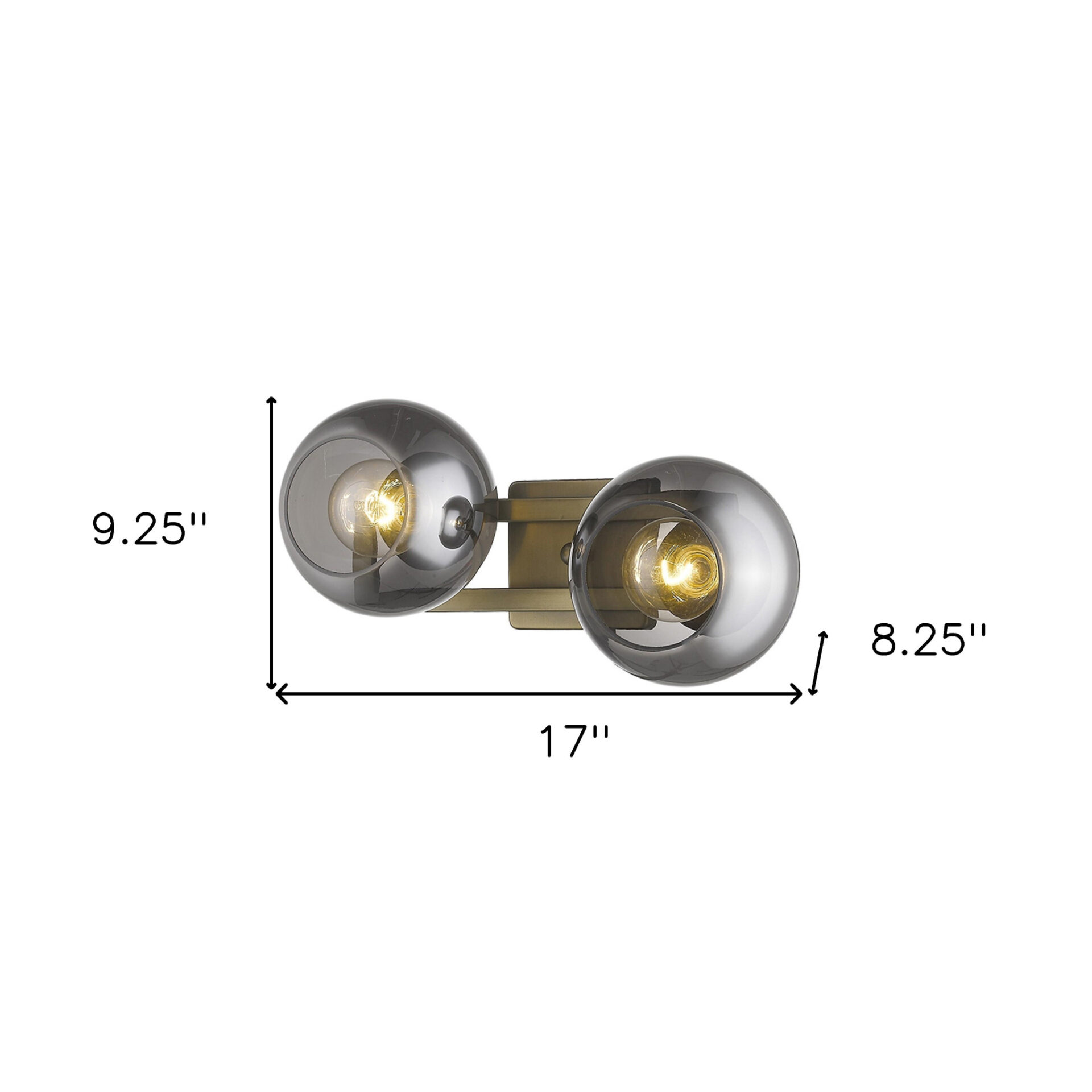 Lunette Mid-Century Modern Aged Brass Sconce with Smoke Glass 9 Lunette Mid-Century Modern Aged Brass Sconce with Smoke Glass - Image 9