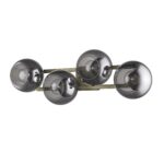 Lunette Mid-Century Modern 4-Light Aged Brass Wall Sconce 11 Lunette Mid-Century Modern 4-Light Aged Brass Wall Sconce