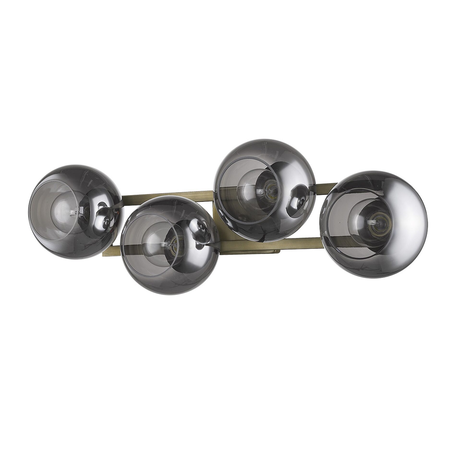Lunette Mid-Century Modern 4-Light Aged Brass Wall Sconce 2 Lunette Mid-Century Modern 4-Light Aged Brass Wall Sconce - Image 2