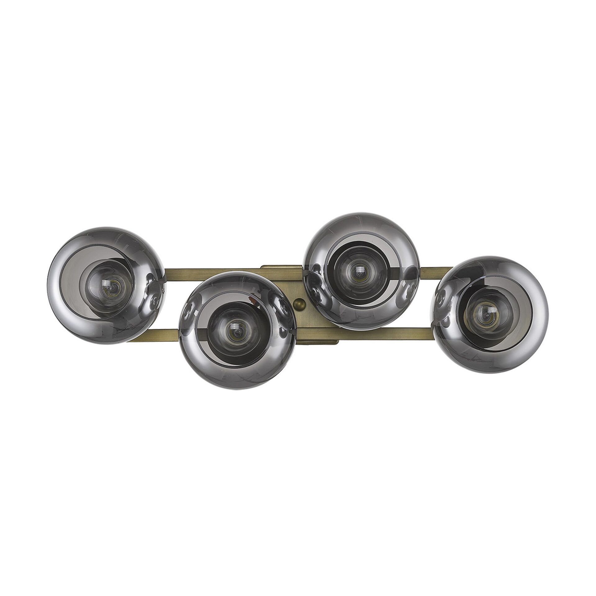 Lunette Mid-Century Modern 4-Light Aged Brass Wall Sconce 7 Lunette Mid-Century Modern 4-Light Aged Brass Wall Sconce - Image 7