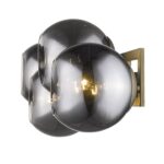 Lunette Mid-Century Modern 4-Light Aged Brass Wall Sconce 10 Lunette Mid-Century Modern 4-Light Aged Brass Wall Sconce