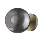 Gold Smoked Glass Modern Wall Sconce with Brass Finish 7 Gold Smoked Glass Modern Wall Sconce with Brass Finish