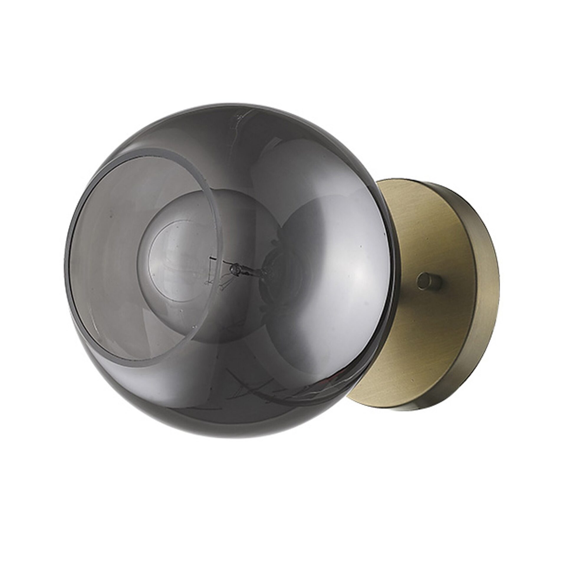Gold Smoked Glass Modern Wall Sconce with Brass Finish 2 Gold Smoked Glass Modern Wall Sconce with Brass Finish - Image 2