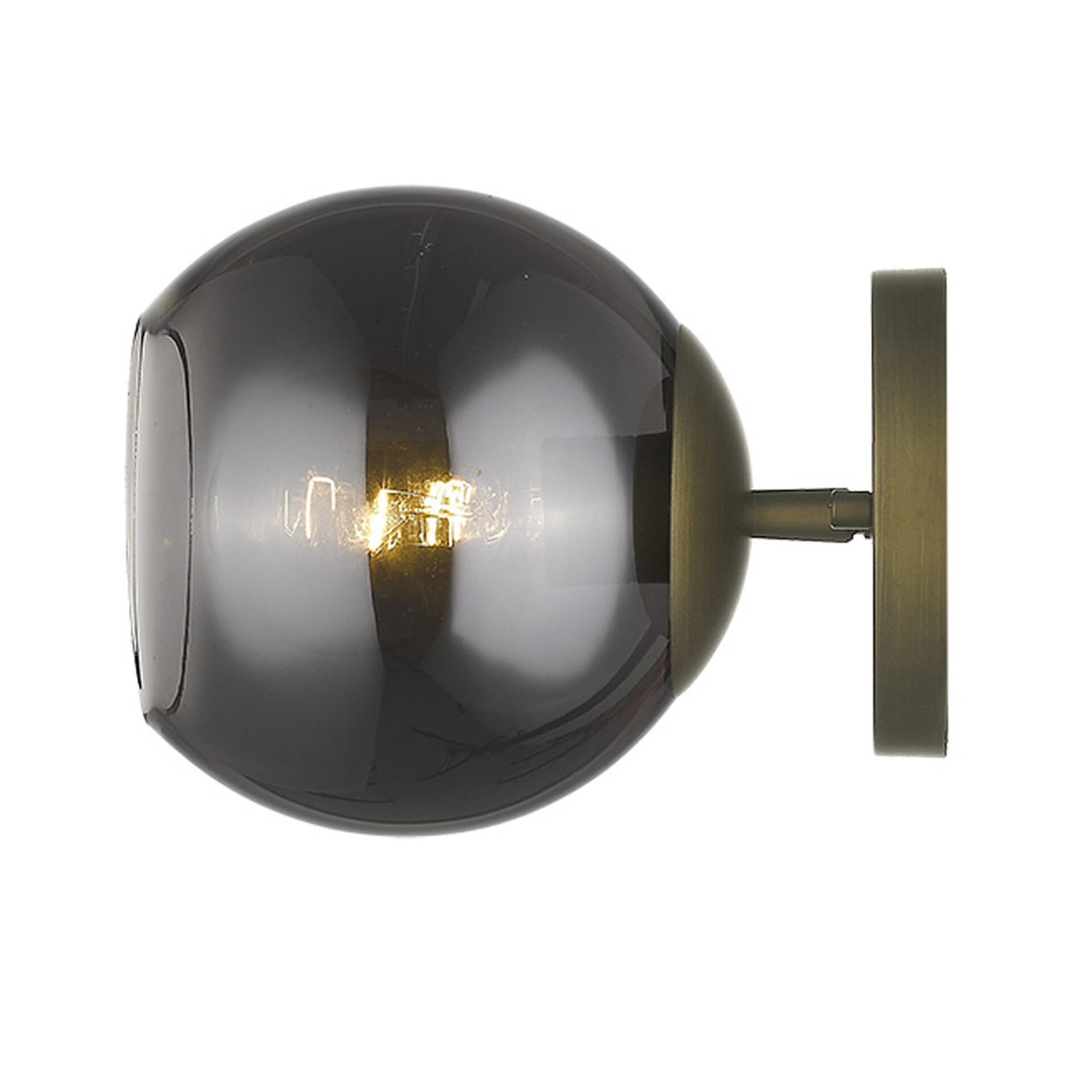 Gold Smoked Glass Modern Wall Sconce with Brass Finish 4 Gold Smoked Glass Modern Wall Sconce with Brass Finish - Image 4