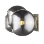 Mid Century Modern Aged Brass 3-Light Sconce With Smoke Glass 10 Mid Century Modern Aged Brass 3-Light Sconce With Smoke Glass