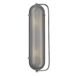 Gray Industrial Plug-In 2-Light Sconce with Adjustable Heads