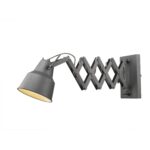 Gray Industrial Accordion Arm Wall Sconce 8 Gray Industrial Accordion Arm Wall Sconce