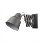 Industrial Gray Sconce with Adjustable Accordion Arm