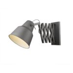 Industrial Gray Sconce with Adjustable Accordion Arm