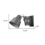Industrial Gray Sconce with Adjustable Accordion Arm