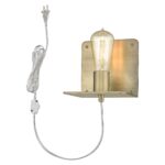 Dull Gold Mid-Century Modern Shelf Wall Light