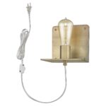 Dull Gold Mid-Century Modern Shelf Wall Light