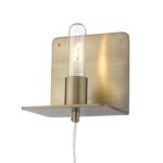 Dull Gold Mid-Century Modern Shelf Wall Light