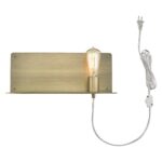 Dull Gold Mid-Century Modern Wall Sconce with Shelf 15 Dull Gold Mid-Century Modern Wall Sconce with Shelf