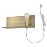 Dull Gold Mid-Century Modern Wall Sconce with Shelf 17 Dull Gold Mid-Century Modern Wall Sconce with Shelf
