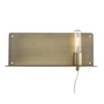 Dull Gold Mid-Century Modern Wall Sconce with Shelf 11 Dull Gold Mid-Century Modern Wall Sconce with Shelf