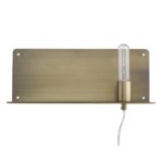 Dull Gold Mid-Century Modern Wall Sconce with Shelf 12 Dull Gold Mid-Century Modern Wall Sconce with Shelf