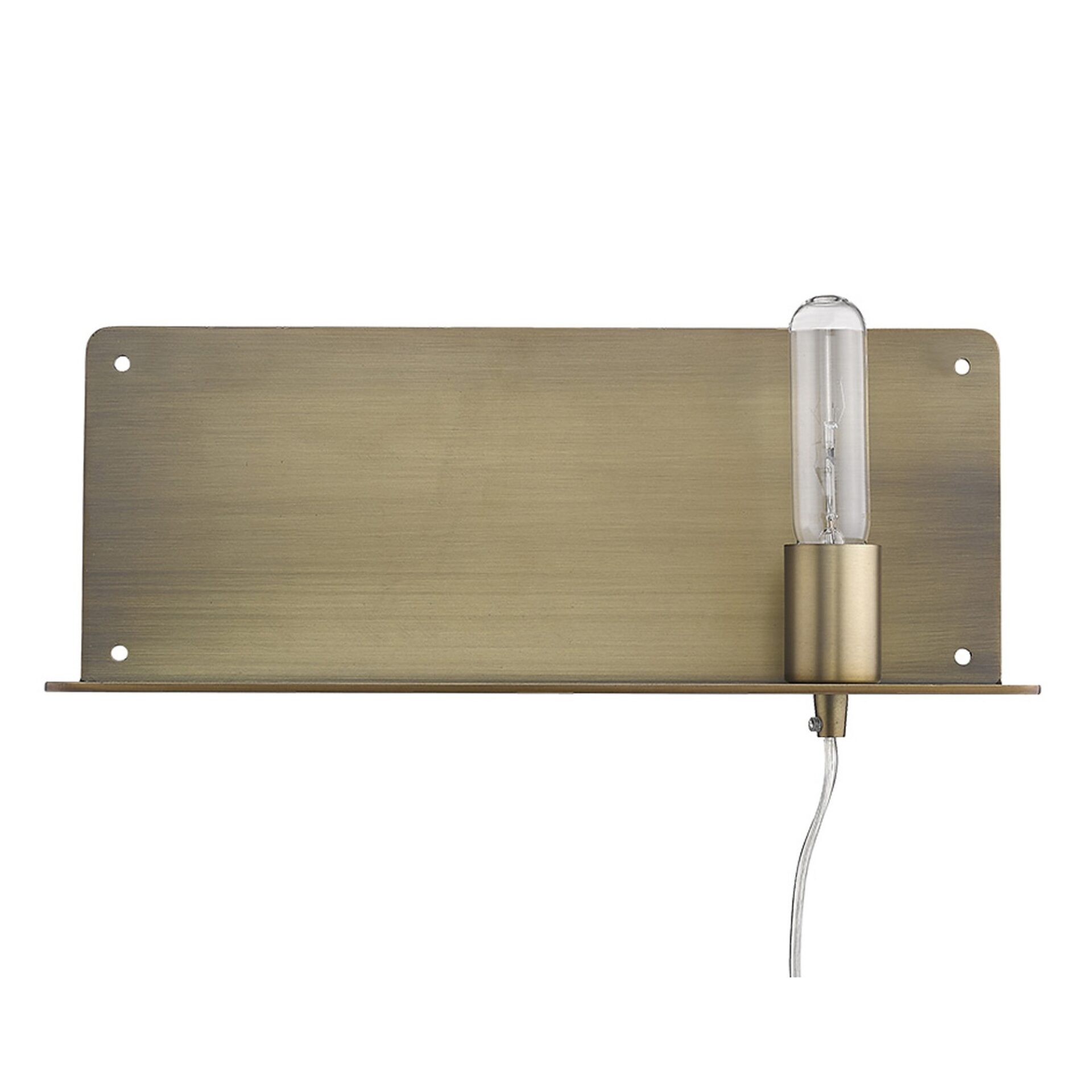Dull Gold Mid-Century Modern Wall Sconce with Shelf 3 Dull Gold Mid-Century Modern Wall Sconce with Shelf - Image 3