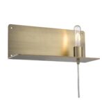Dull Gold Mid-Century Modern Wall Sconce with Shelf 13 Dull Gold Mid-Century Modern Wall Sconce with Shelf
