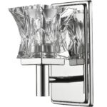 Polished Nickel Sconce With Crystal Shade