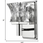 Polished Nickel Sconce With Crystal Shade