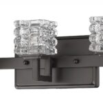 Oil-Rubbed Bronze 3-Light Vanity Light With Crystal Shades 6 Oil-Rubbed Bronze 3-Light Vanity Light With Crystal Shades