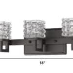 Oil-Rubbed Bronze 3-Light Vanity Light With Crystal Shades 10 Oil-Rubbed Bronze 3-Light Vanity Light With Crystal Shades