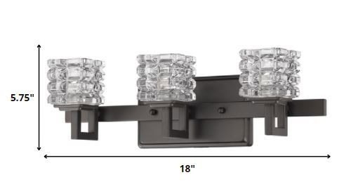 Oil-Rubbed Bronze 3-Light Vanity Light With Crystal Shades 5 Oil-Rubbed Bronze 3-Light Vanity Light With Crystal Shades - Image 5