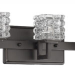 Oil-Rubbed Bronze 3-Light Vanity Light With Crystal Shades 7 Oil-Rubbed Bronze 3-Light Vanity Light With Crystal Shades