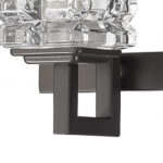 Oil-Rubbed Bronze 3-Light Vanity Light With Crystal Shades 8 Oil-Rubbed Bronze 3-Light Vanity Light With Crystal Shades