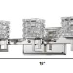 Modern Polished Nickel 3-Light Sconce With Crystal Cube Shades 10 Modern Polished Nickel 3-Light Sconce With Crystal Cube Shades