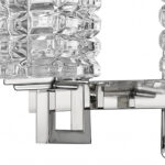 Modern Polished Nickel 3-Light Sconce With Crystal Cube Shades 8 Modern Polished Nickel 3-Light Sconce With Crystal Cube Shades