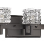 Oil-Rubbed Bronze 5-Light Vanity Light With Crystal Shades 7 Oil-Rubbed Bronze 5-Light Vanity Light With Crystal Shades