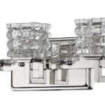 Polished Nickel 5-Light Vanity Light With Crystal Cube Shades 6 Polished Nickel 5-Light Vanity Light With Crystal Cube Shades