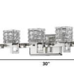 Polished Nickel 5-Light Vanity Light With Crystal Cube Shades 10 Polished Nickel 5-Light Vanity Light With Crystal Cube Shades