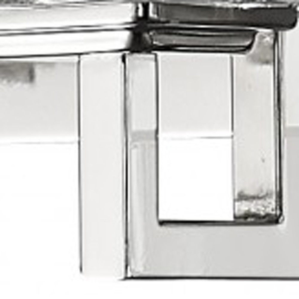 Polished Nickel 5-Light Vanity Light With Crystal Cube Shades 3 Polished Nickel 5-Light Vanity Light With Crystal Cube Shades - Image 3