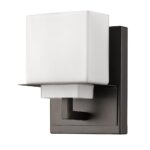 Bronze Wall Sconce with White Glass Shade 6 Bronze Wall Sconce with White Glass Shade