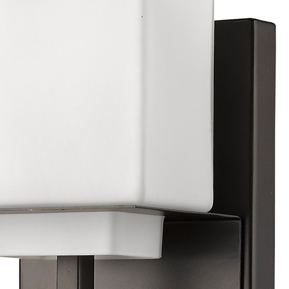 Bronze Wall Sconce with White Glass Shade 3 Bronze Wall Sconce with White Glass Shade - Image 3