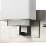 Satin Nickel 3-Light Vanity Light With Etched Glass Shades 8 Satin Nickel 3-Light Vanity Light With Etched Glass Shades