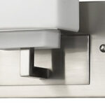Satin Nickel 3-Light Vanity Light With Etched Glass Shades 9 Satin Nickel 3-Light Vanity Light With Etched Glass Shades