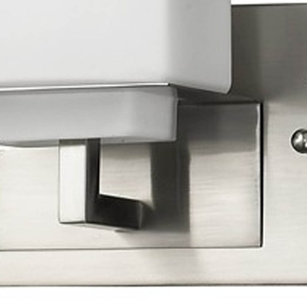 Satin Nickel 3-Light Vanity Light With Etched Glass Shades 4 Satin Nickel 3-Light Vanity Light With Etched Glass Shades - Image 4