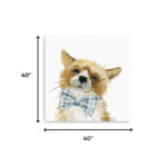 40" x 40" Watercolor Fox Canvas Wall Art with Bow Tie 10 40" x 40" Watercolor Fox Canvas Wall Art with Bow Tie