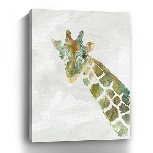 32" x 24" Abstract Watercolor Giraffe Canvas Wall Art 2 32" x 24" Abstract Watercolor Giraffe Canvas Wall Art - Image 2