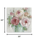 20" x 20" Soft Pastel Peonies Canvas Wall Art