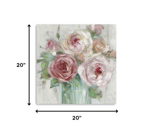 20" x 20" Soft Pastel Peonies Canvas Wall Art 5 20" x 20" Soft Pastel Peonies Canvas Wall Art - Image 5