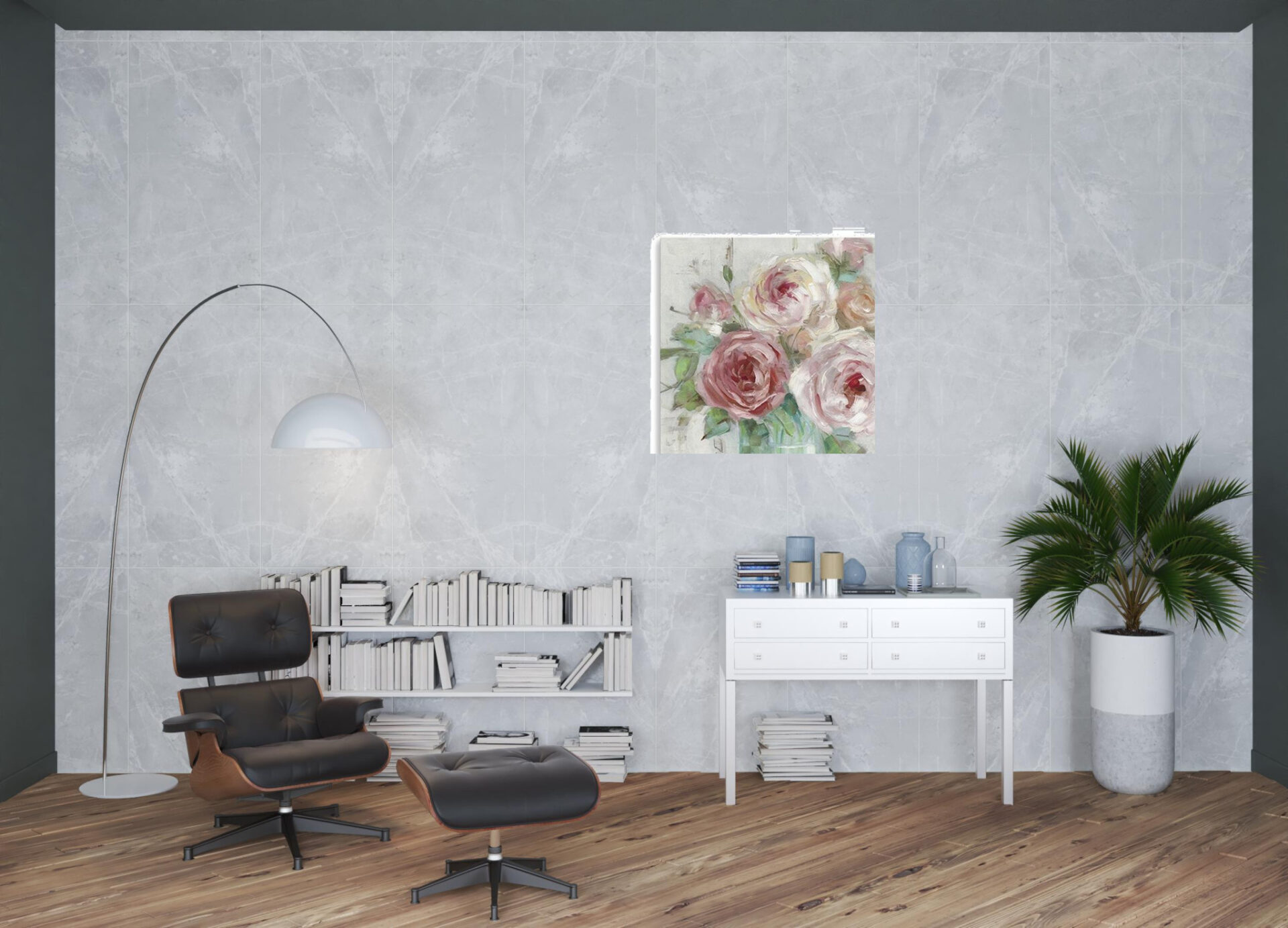 40" Watercolor Pastel Peonies Canvas Wall Art, Vertical 3 40" Watercolor Pastel Peonies Canvas Wall Art, Vertical - Image 3