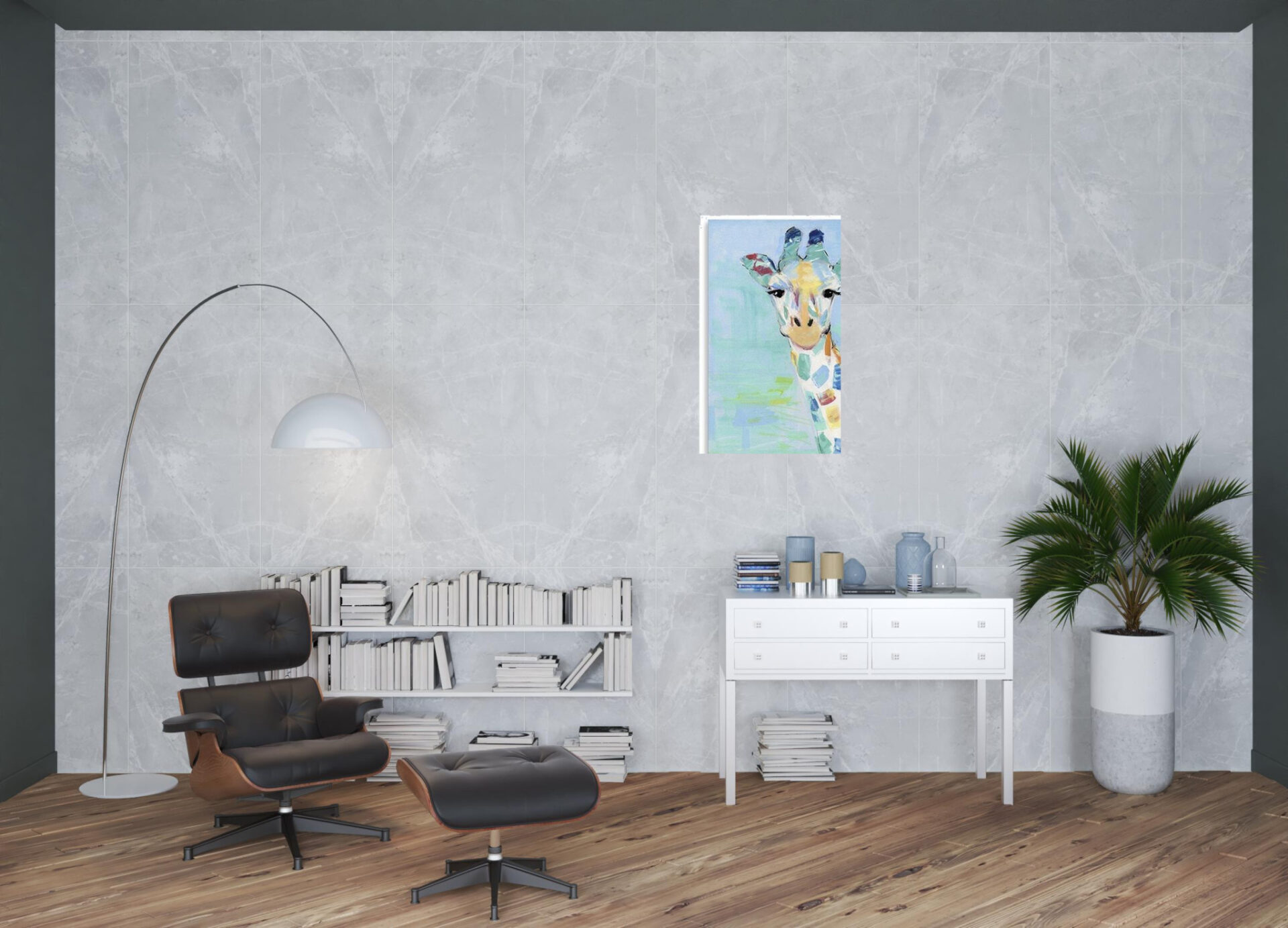 40" x 30" Pastel Patchwork Giraffe Canvas Wall Art 3 40" x 30" Pastel Patchwork Giraffe Canvas Wall Art - Image 3