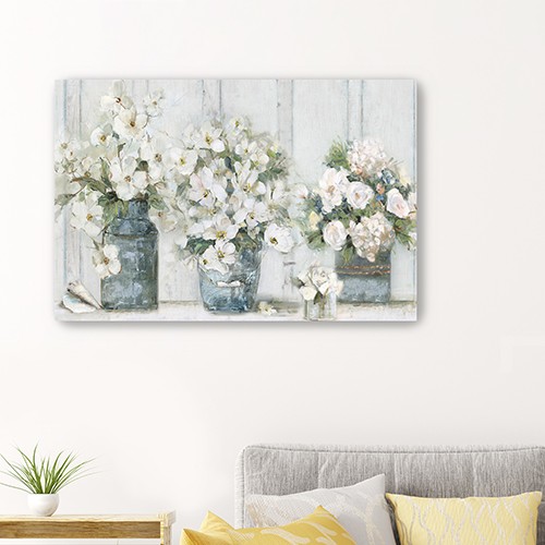 24" x 16" Soft Pastel Bouquet Canvas Wall Art 4 24" x 16" Soft Pastel Bouquet Canvas Wall Art - Image 4