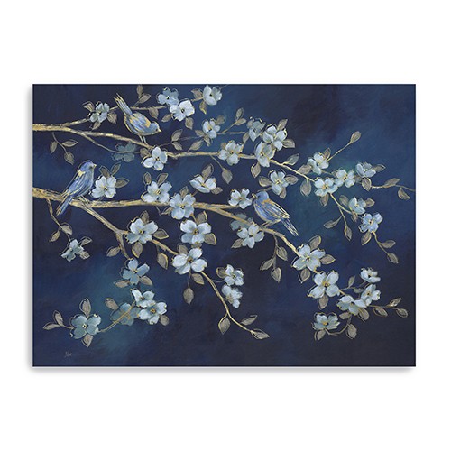 24" x 32" Navy Blue Midnight Bird Canvas Wall Art 3 24" x 32" Navy Blue Midnight Bird Canvas Wall Art - Image 3
